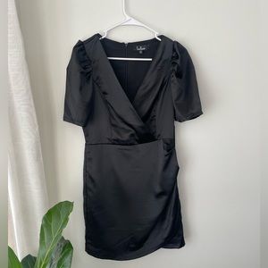 *NWT* Black Satin Lulus Mini Dress - M